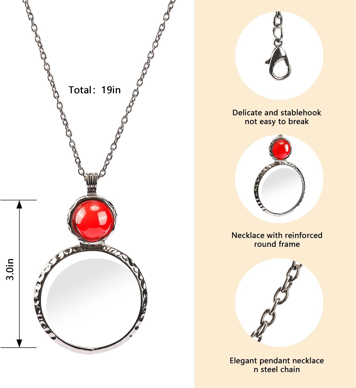 Elegant Magnifier Pendant Necklace